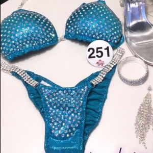 Turquoise competition bikini